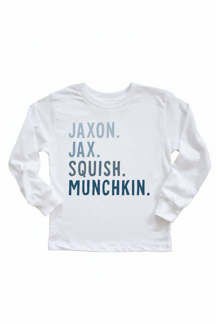 Personalized Nickname Color Block Kids Graphic Tees - Image 4