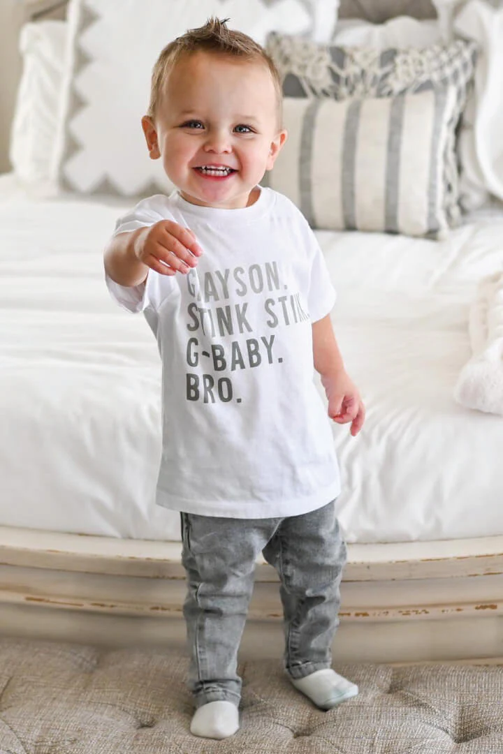 Personalized Nickname Color Block Kids Graphic Tees - Image 9