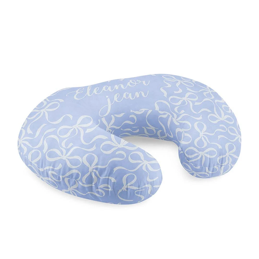 Personalized Nursing Pillow Covers | Blue-tiful Bows - Image 2