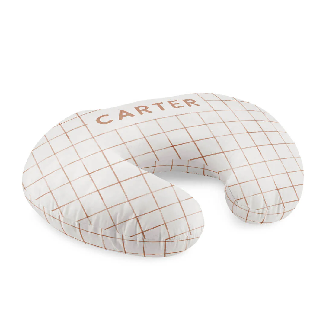 Personalized Nursing Pillow Covers | Camel Grid - Image 3