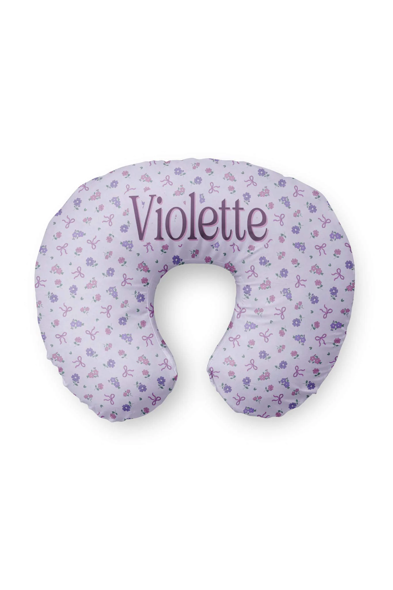 Personalized Nursing Pillow Covers | Ribbon & Roses Purple