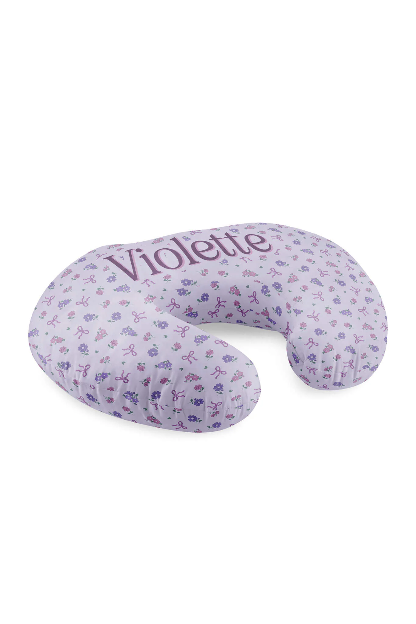 Personalized Nursing Pillow Covers | Ribbon & Roses Purple - Image 2