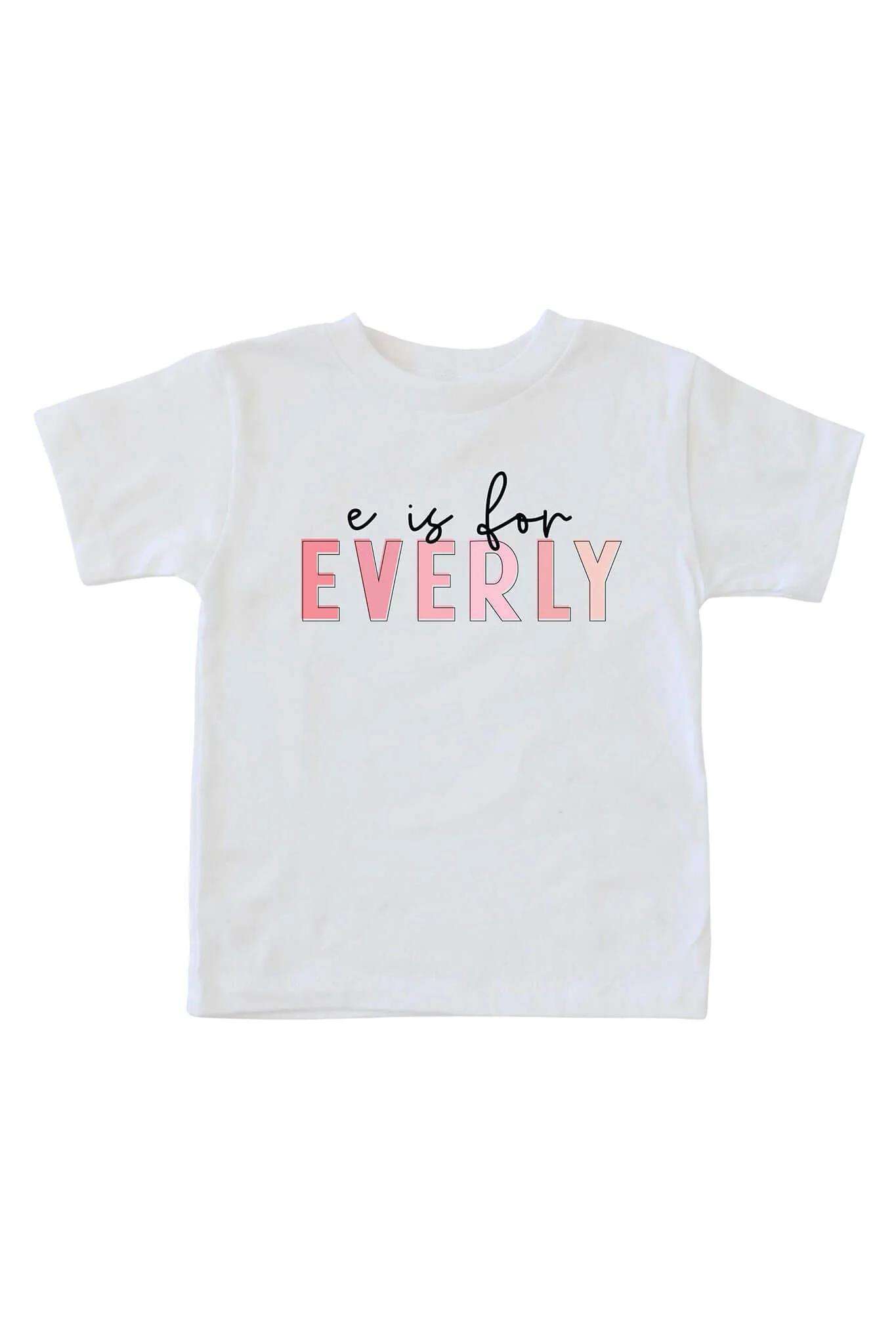 Personalized Pink Color Block Kids Graphic Tee | White