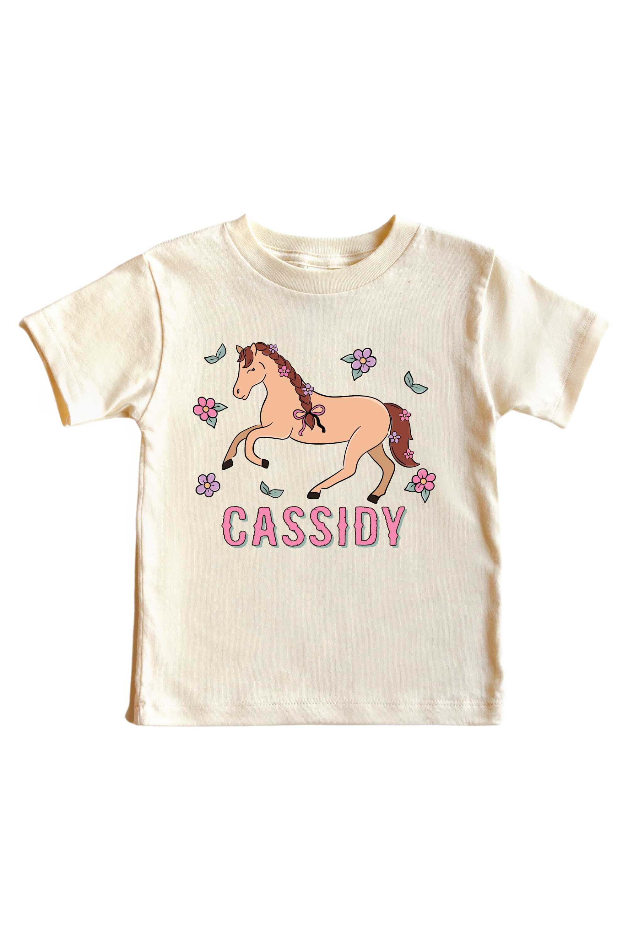 Personalized Pony Club Pink Graphic Bodysuit & Kids Tee | Natural - Image 3