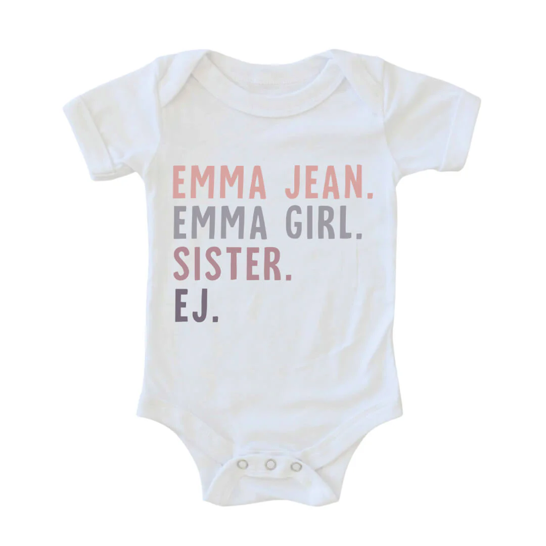 Personalized Purple Nickname Graphic Bodysuit | White - Image 2