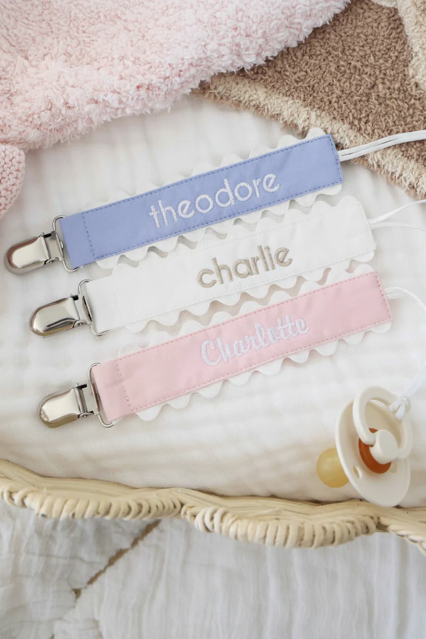 Personalized Ric Rac Pacifier Clip