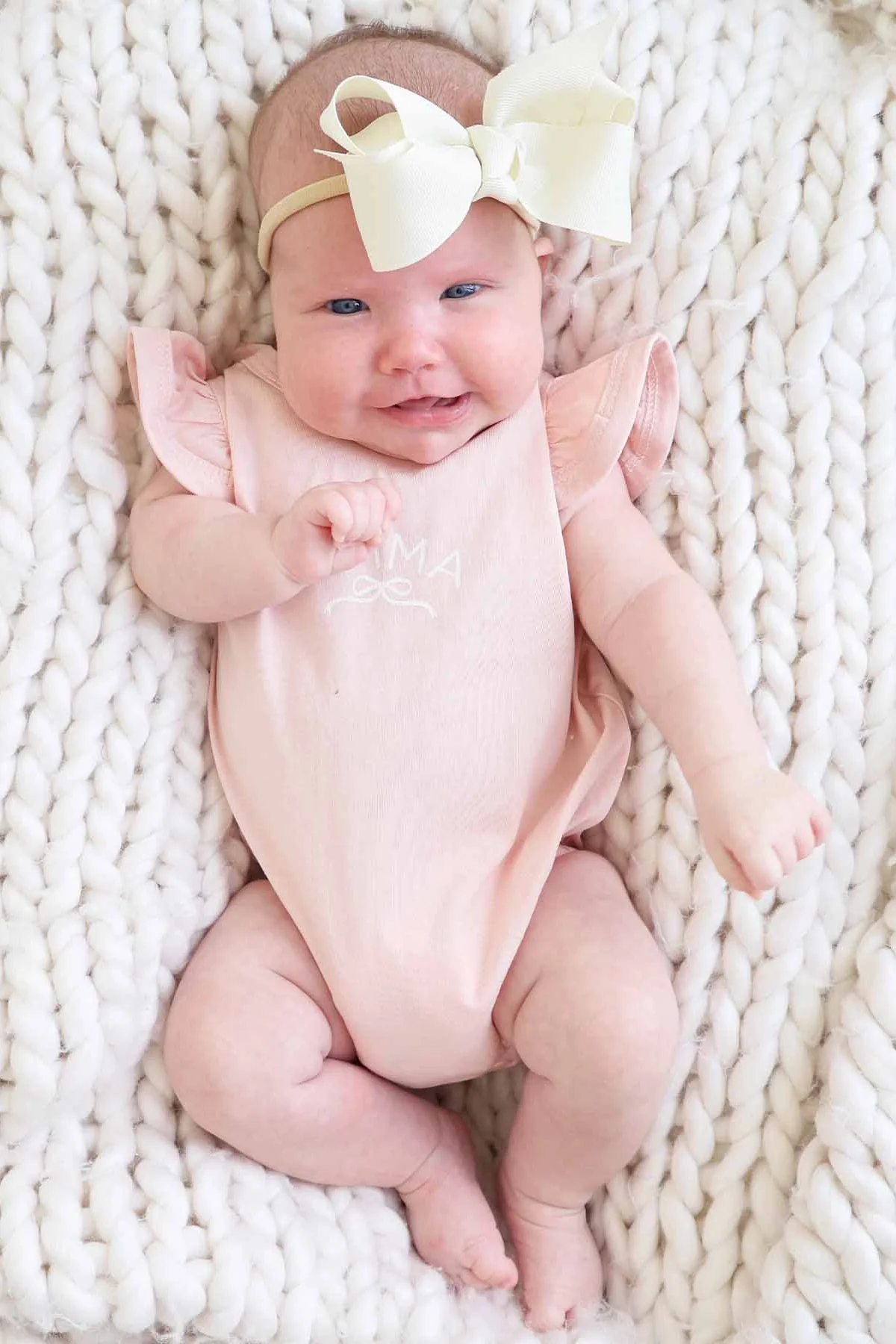 Personalized Ruffle Sleeve Bubble Romper | Pretty in Pink - Image 7