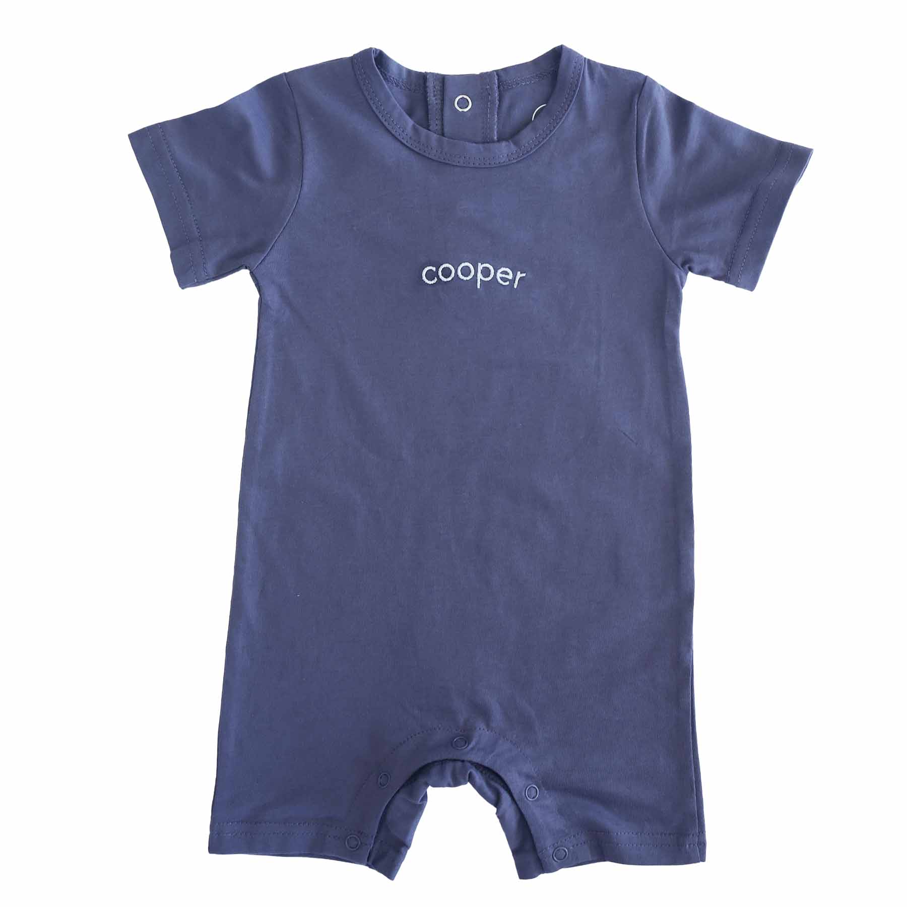 Embroidered Short Sleeve Snap Romper - Image 12