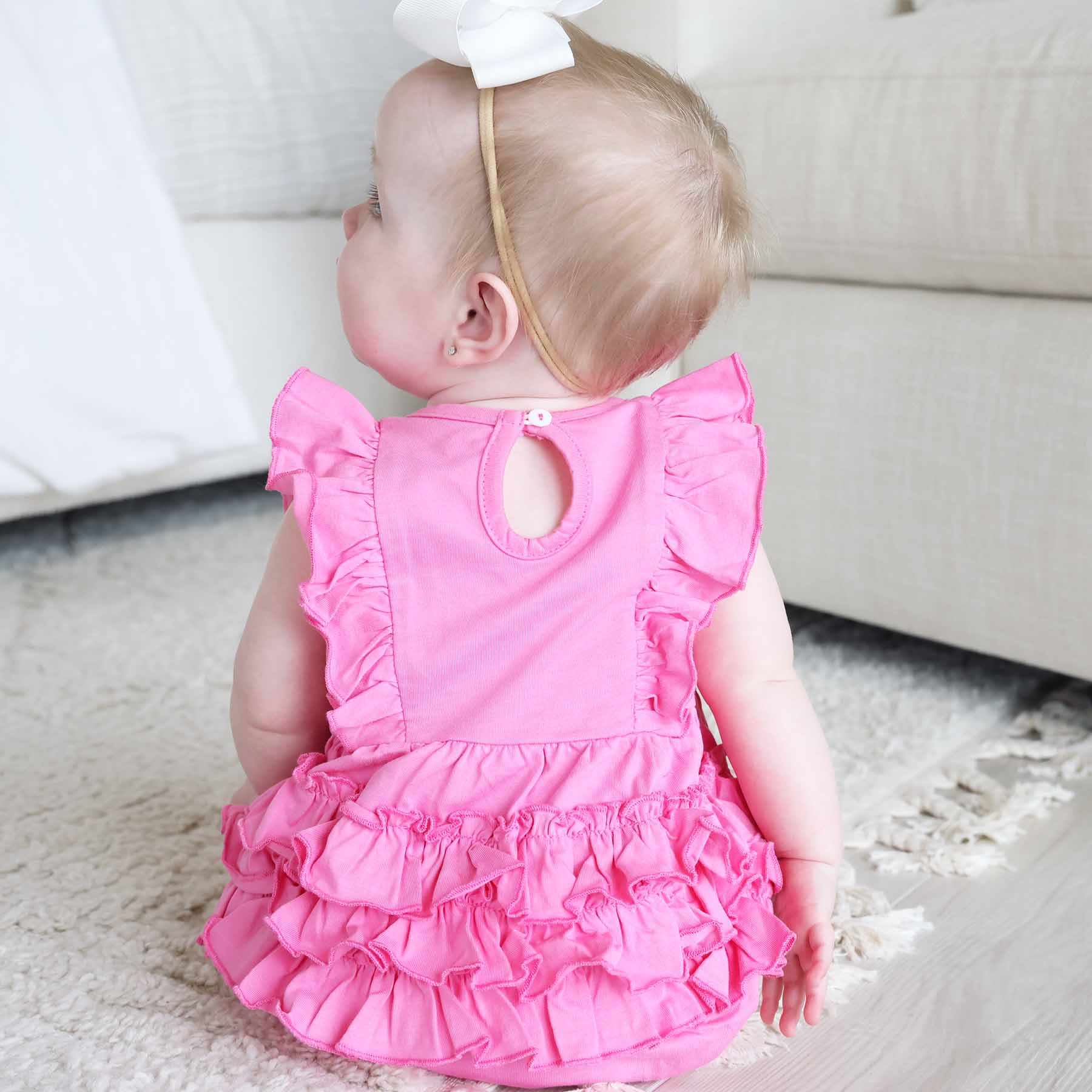 Embroidered Sleeveless Ruffle Bubble Romper - Image 10