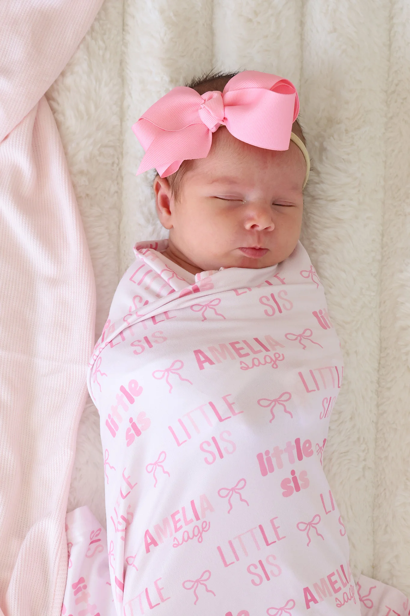 Personalized Swaddle Blanket | Little Sis - Image 5
