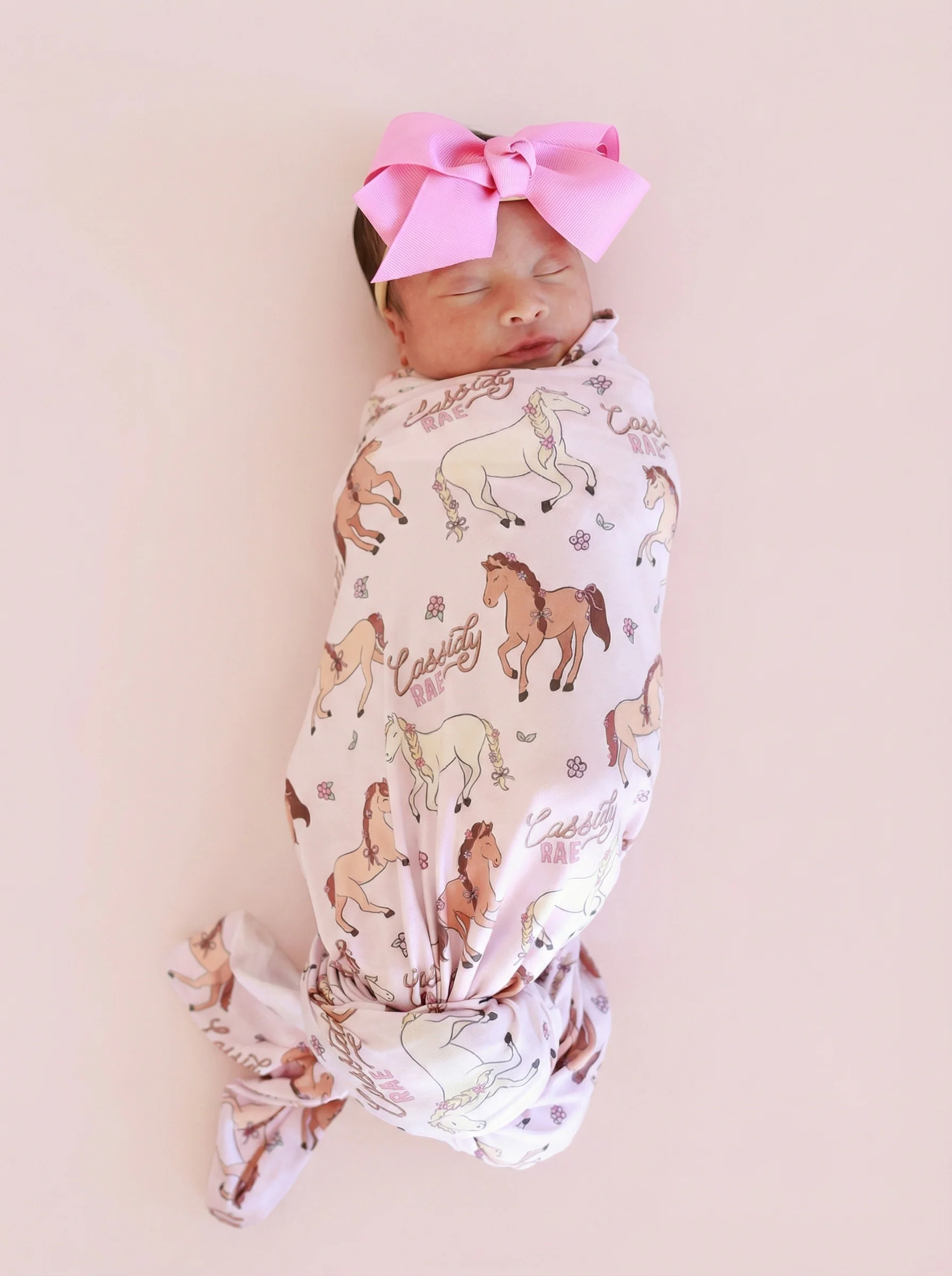Personalized Swaddle Blanket | Pony Club Pink - Image 4