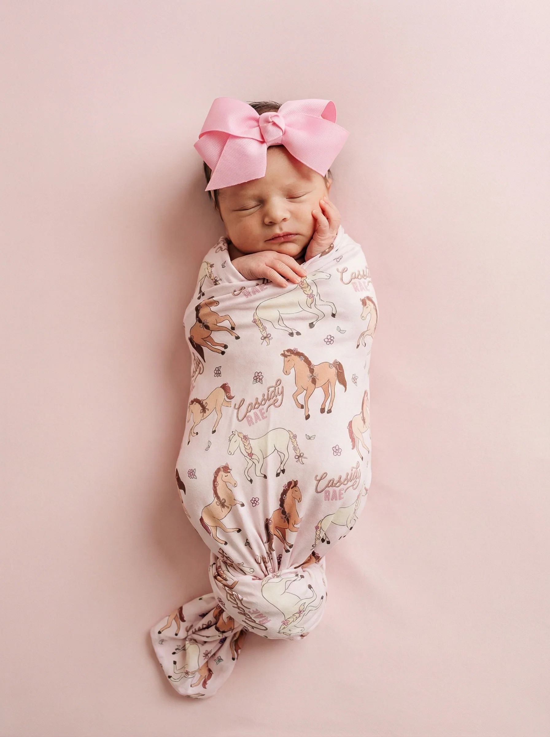 Personalized Swaddle Blanket | Pony Club Pink - Image 6