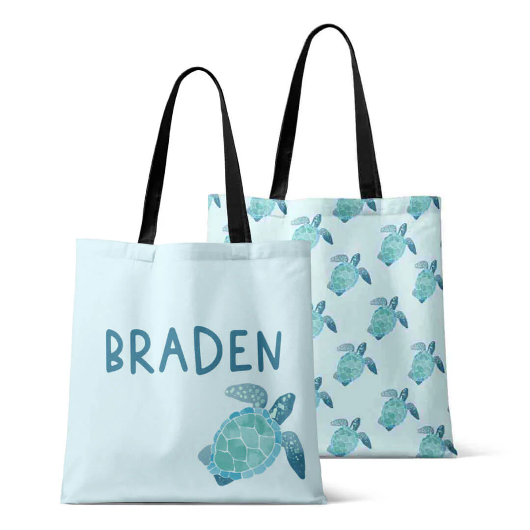 Personalized Tote Bags | Tropical Turtles