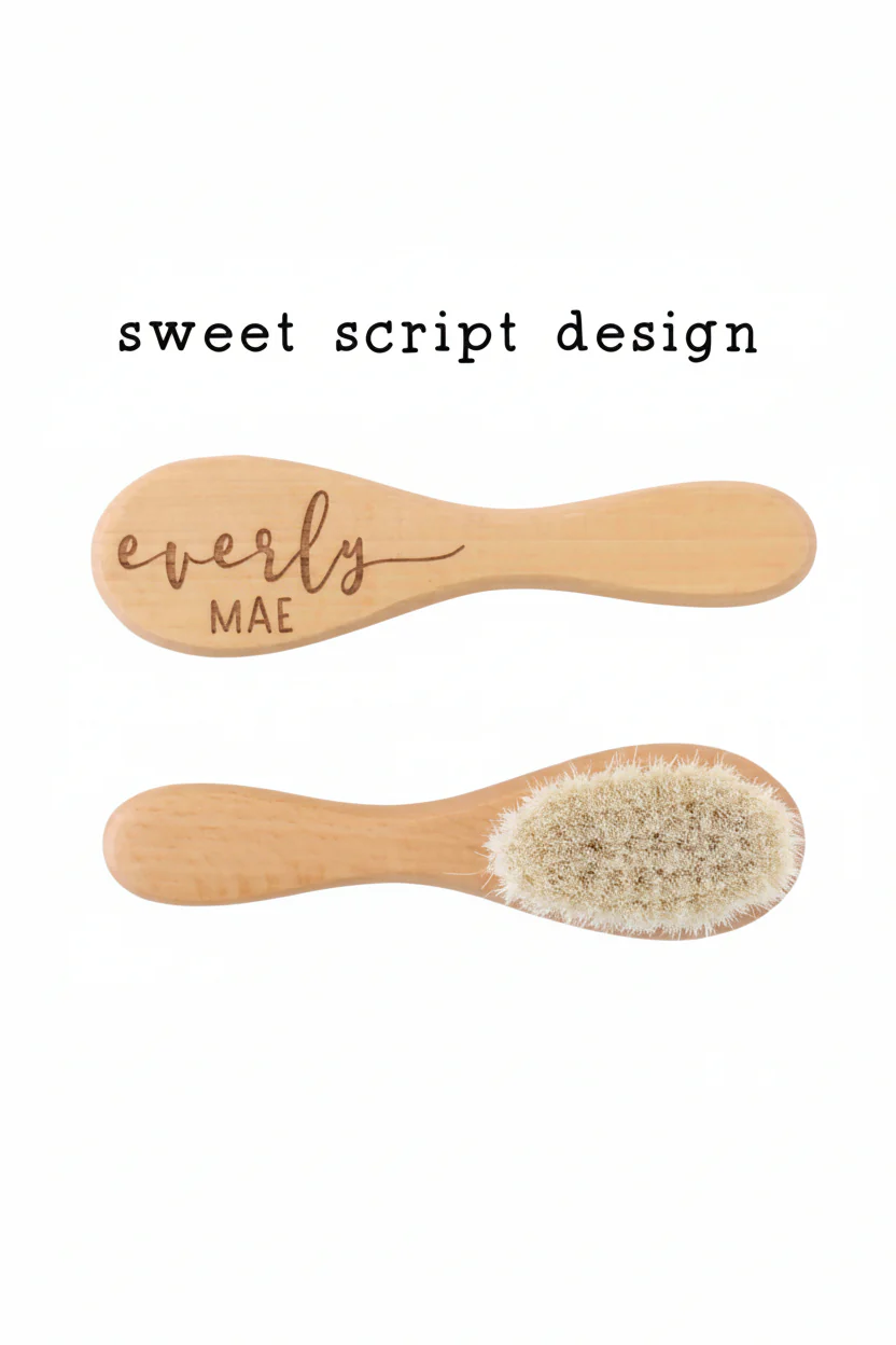 Personalized Wooden Baby Brush - Image 3