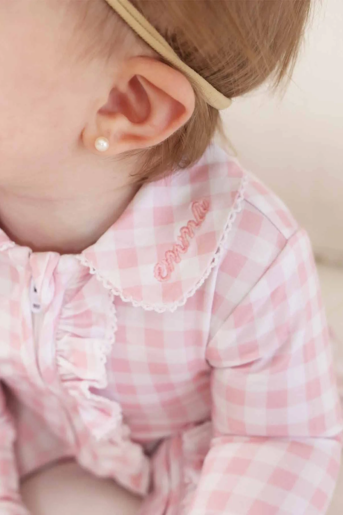 Peter Pan Collar Ruffle Zipper Footie - Image 17