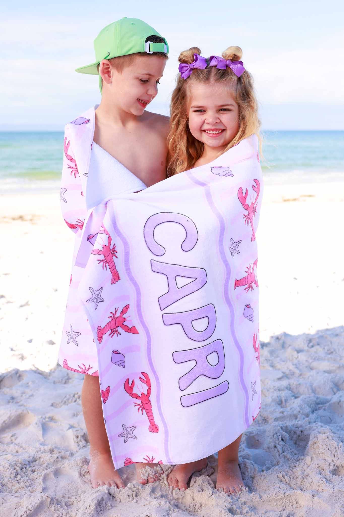 Pinch Me Personalized Kids Beach Towel | Pink - Image 3