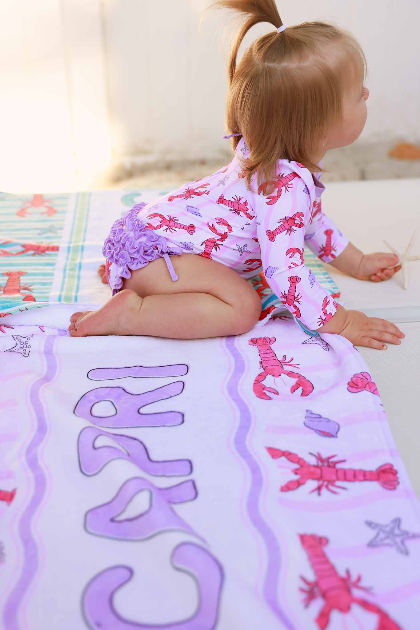 Pinch Me Personalized Kids Beach Towel | Pink - Image 6