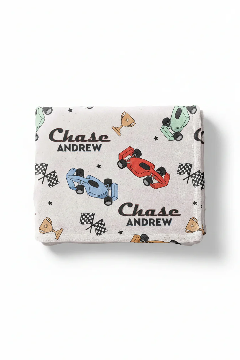 Pit Crew Personalized Kids Blanket