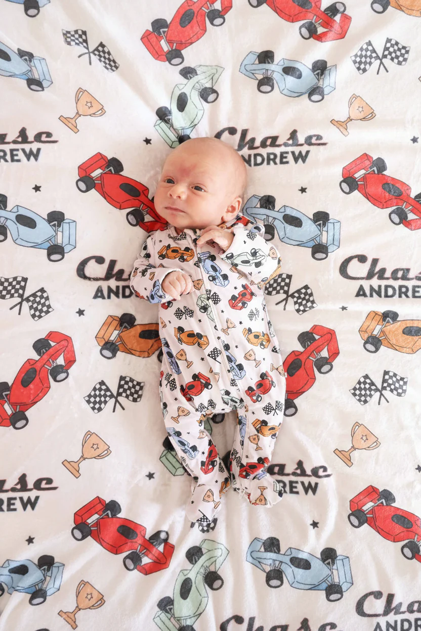Pit Crew Personalized Kids Blanket - Image 2
