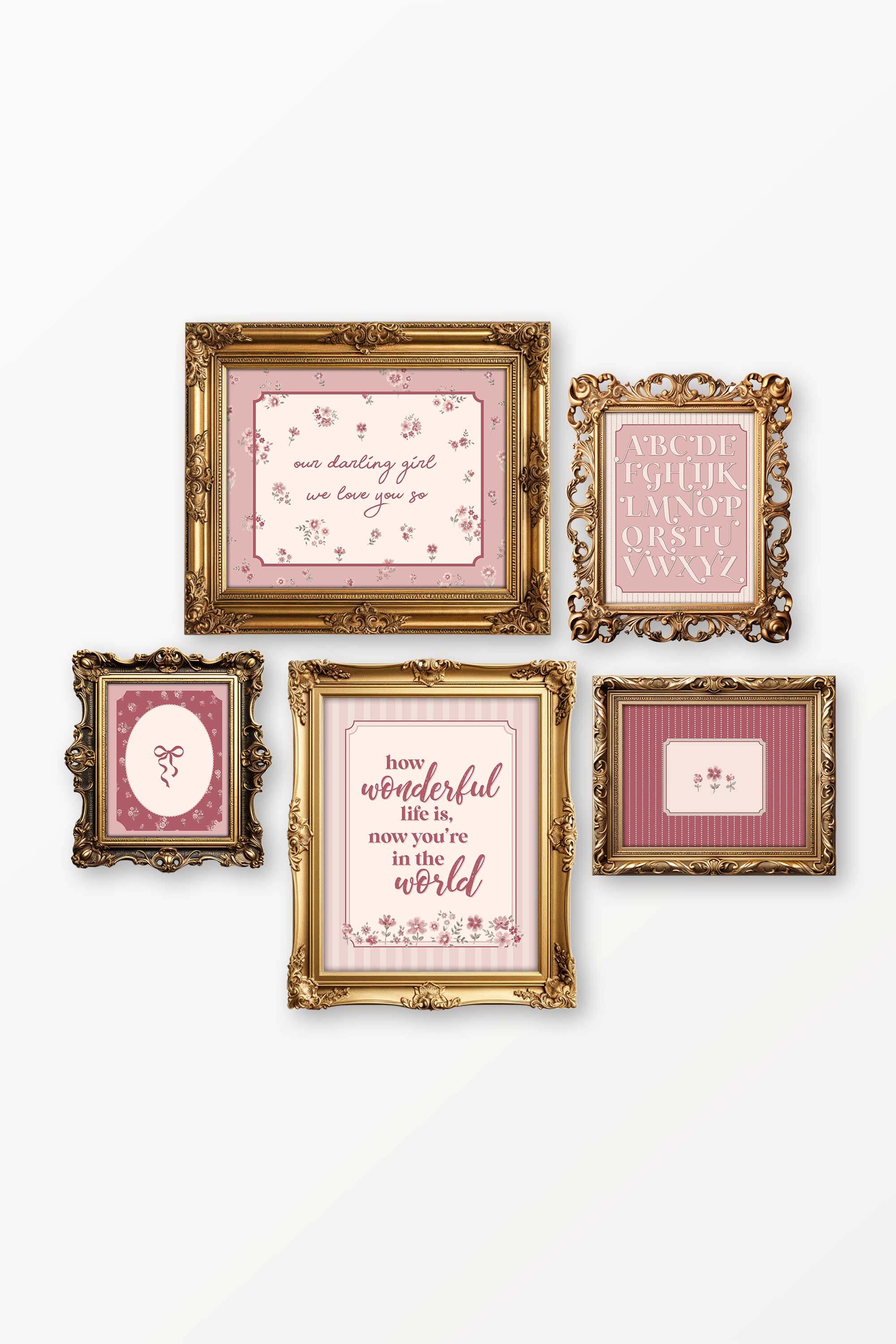 Precious Posies Bundled Digital Nursery Wall Art