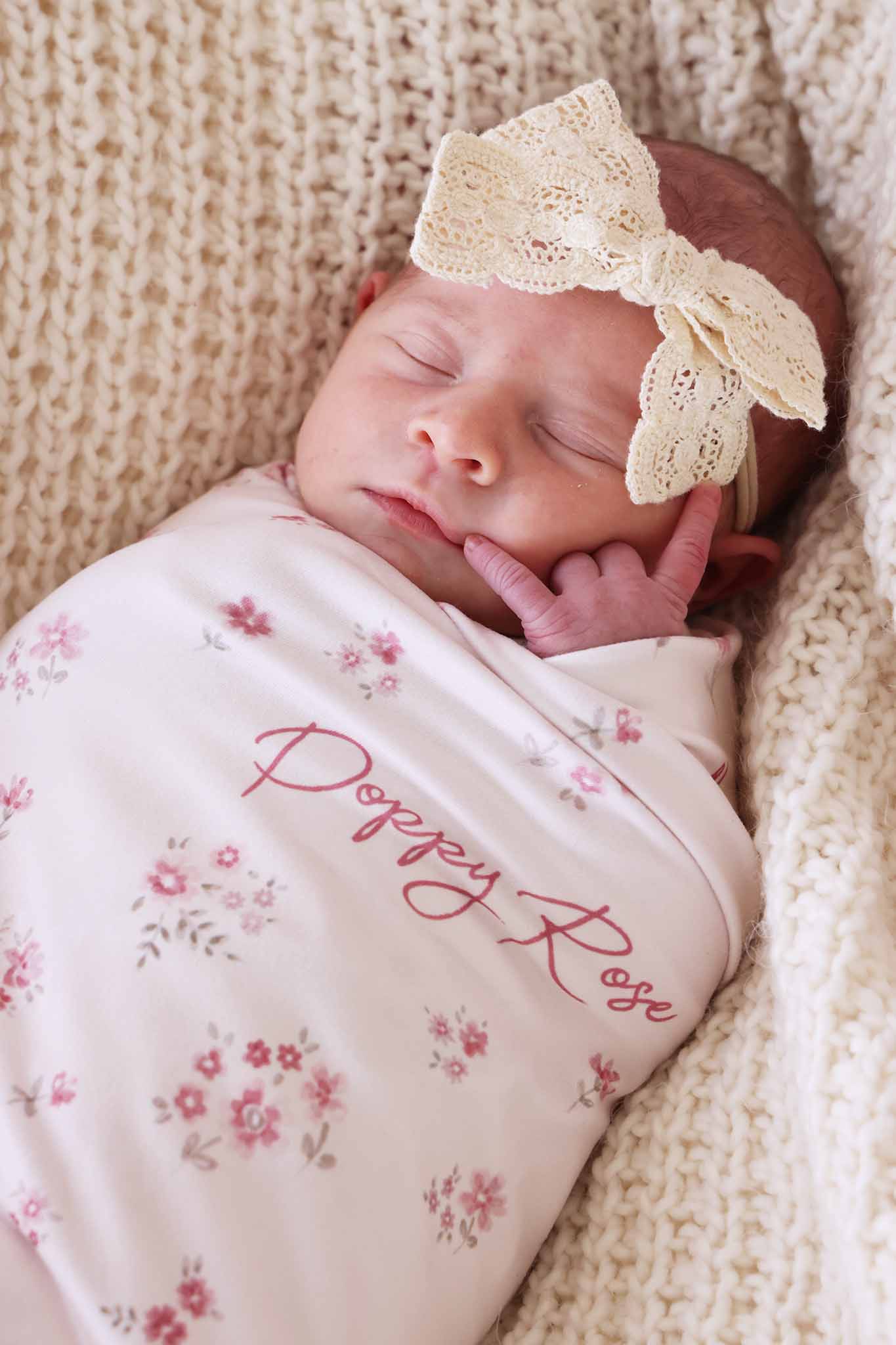 Precious Posies Personalized Swaddle Blanket - Image 3