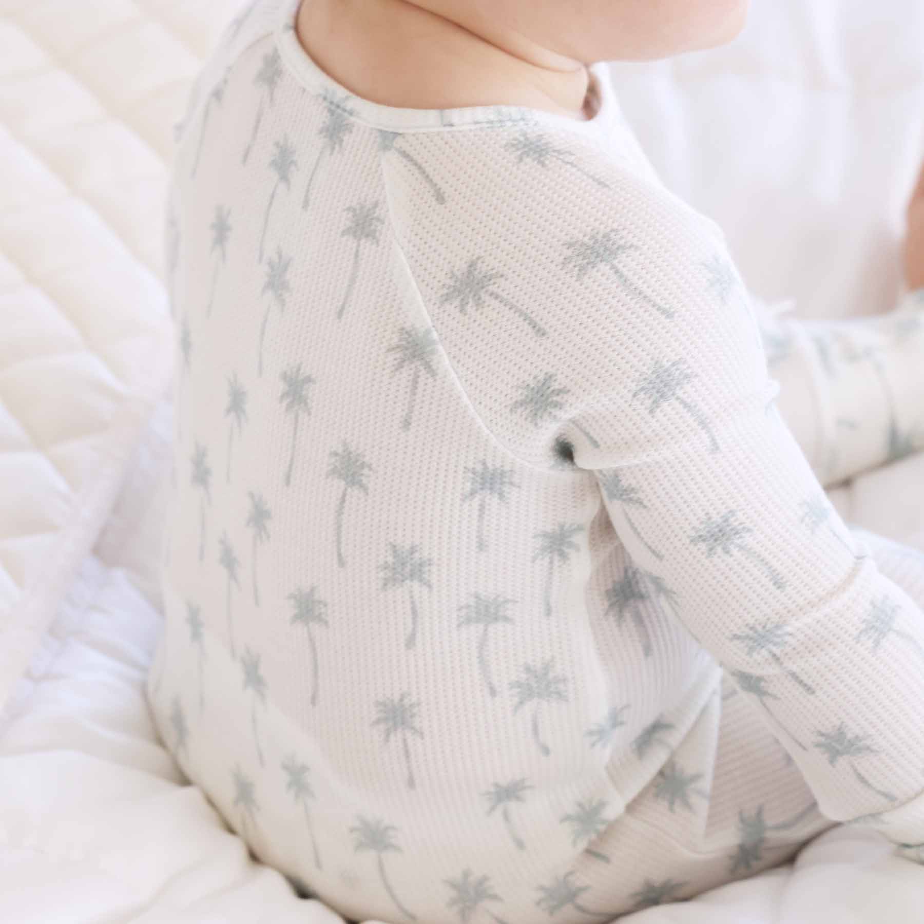 Preppy Palms Bamboo Waffle Convertible Zip Romper - Image 4