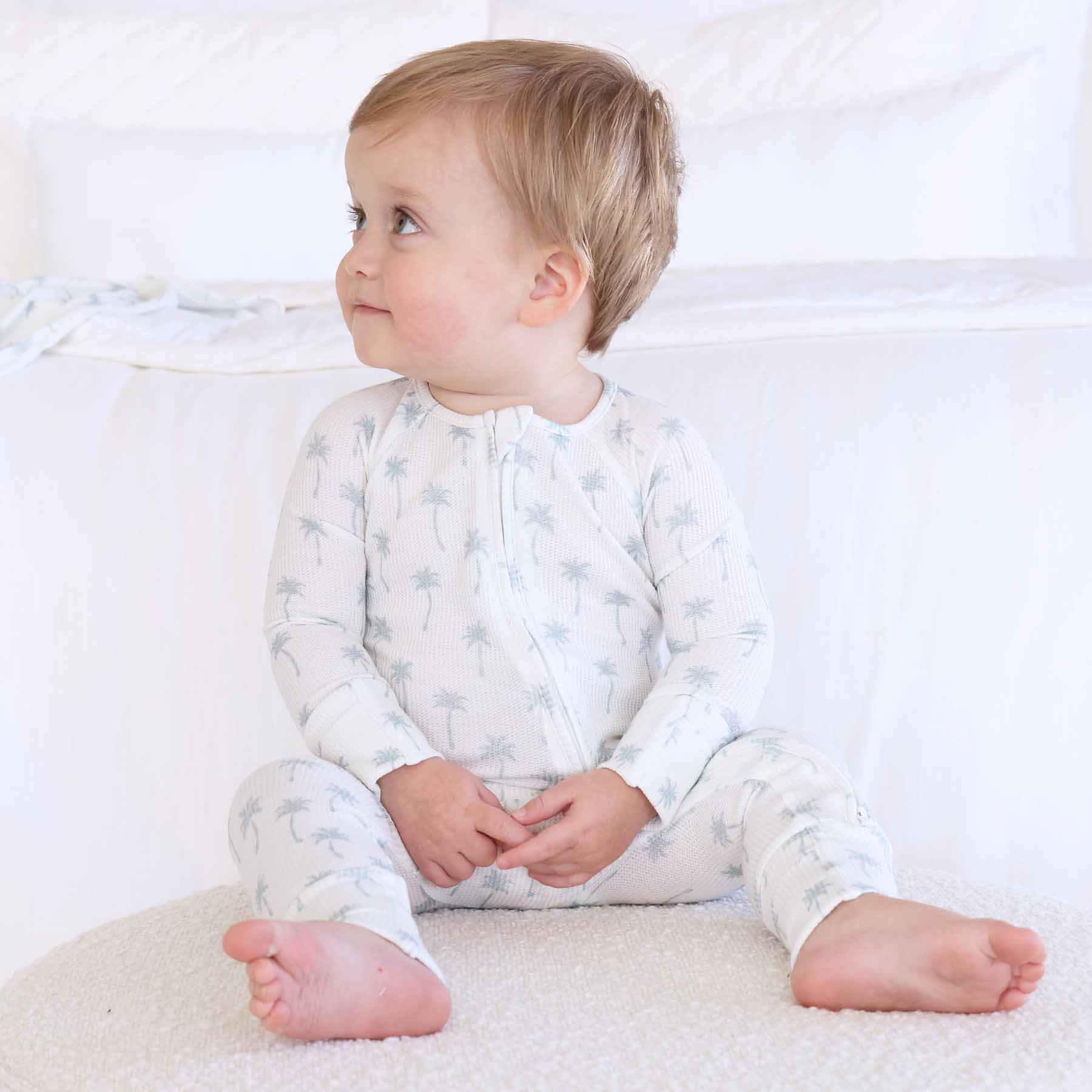 Preppy Palms Bamboo Waffle Convertible Zip Romper - Image 8