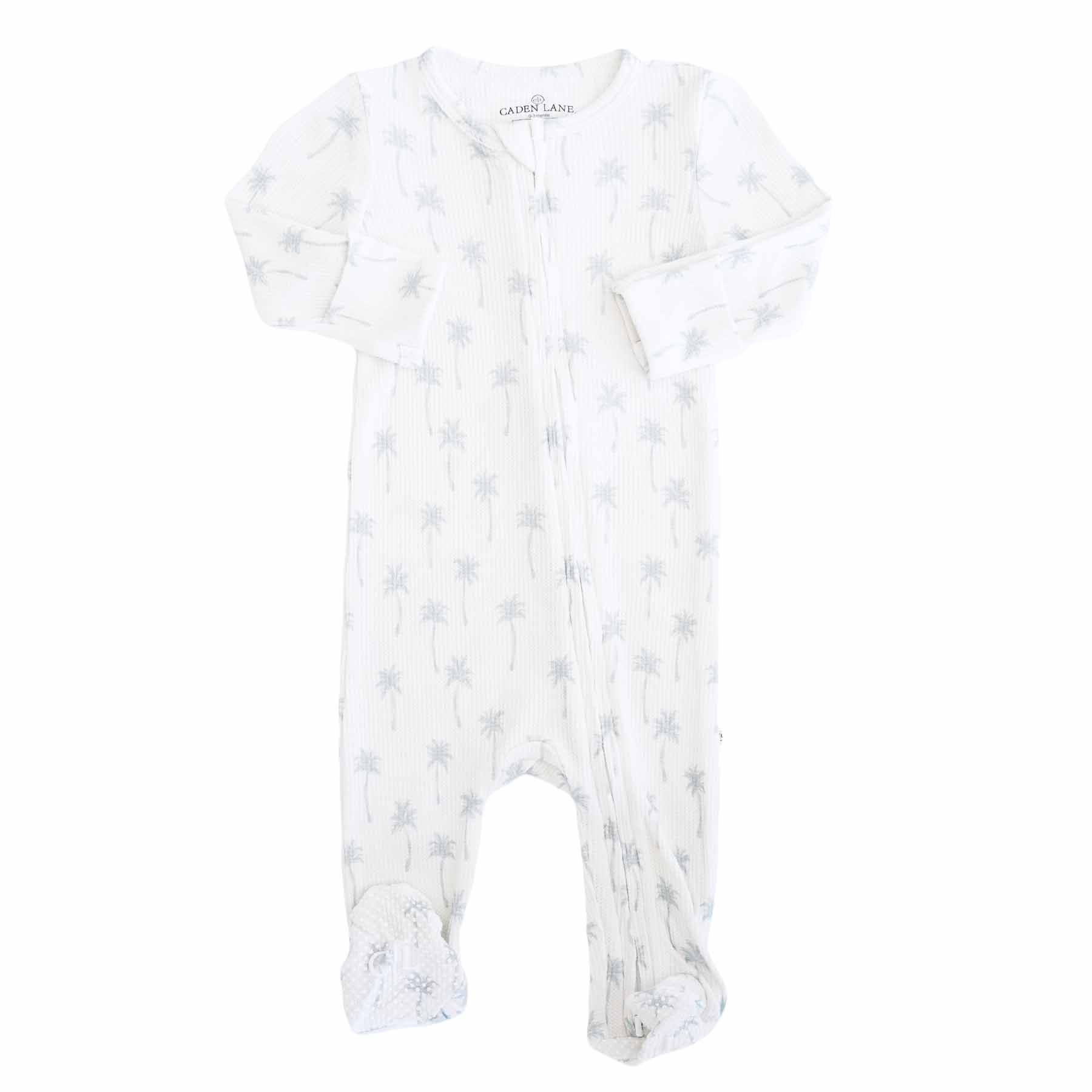 Preppy Palms Bamboo Waffle Zipper Footie - Image 7