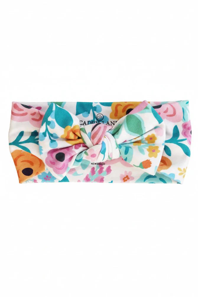 Pretty Poppies Knit Large Bow Headwrap