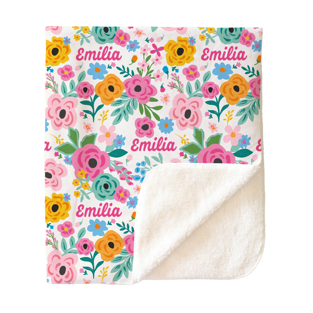 Pretty Poppies Personalized Kids Blanket - Image 3