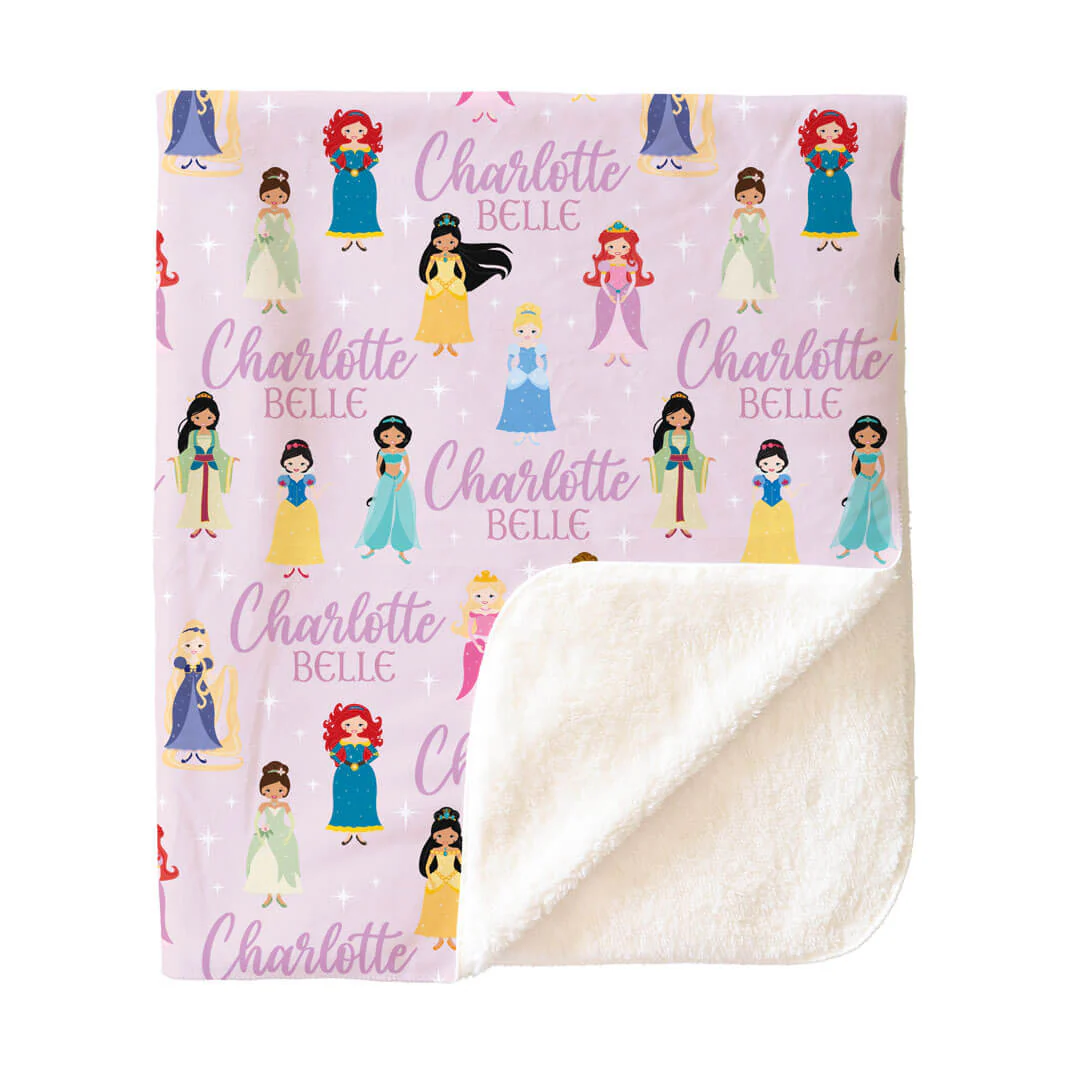 Pretty Princess Personalized Toddler Blanket - Image 4