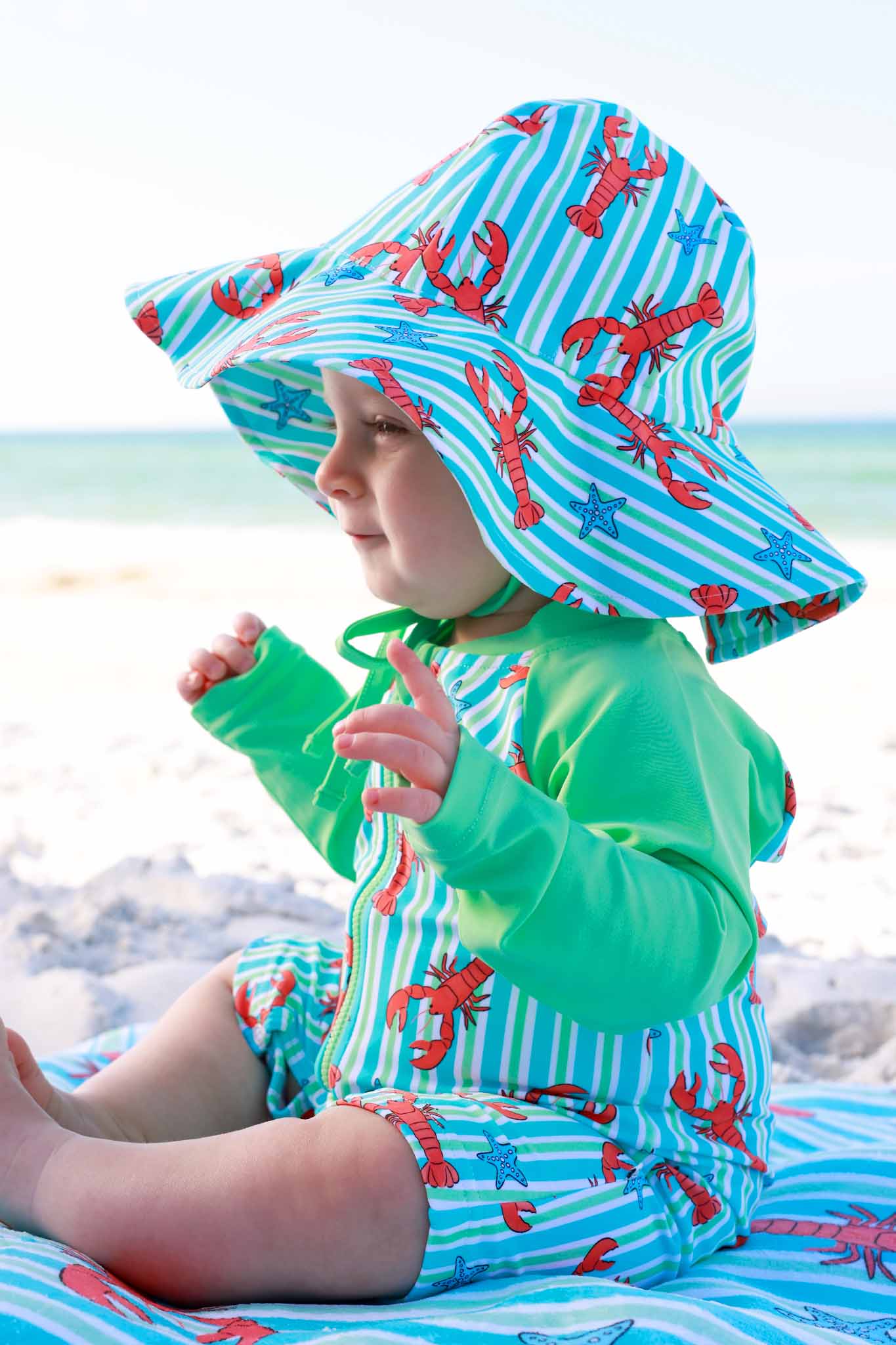 Printed Sun Hat | Pinch Me Blue - Image 4