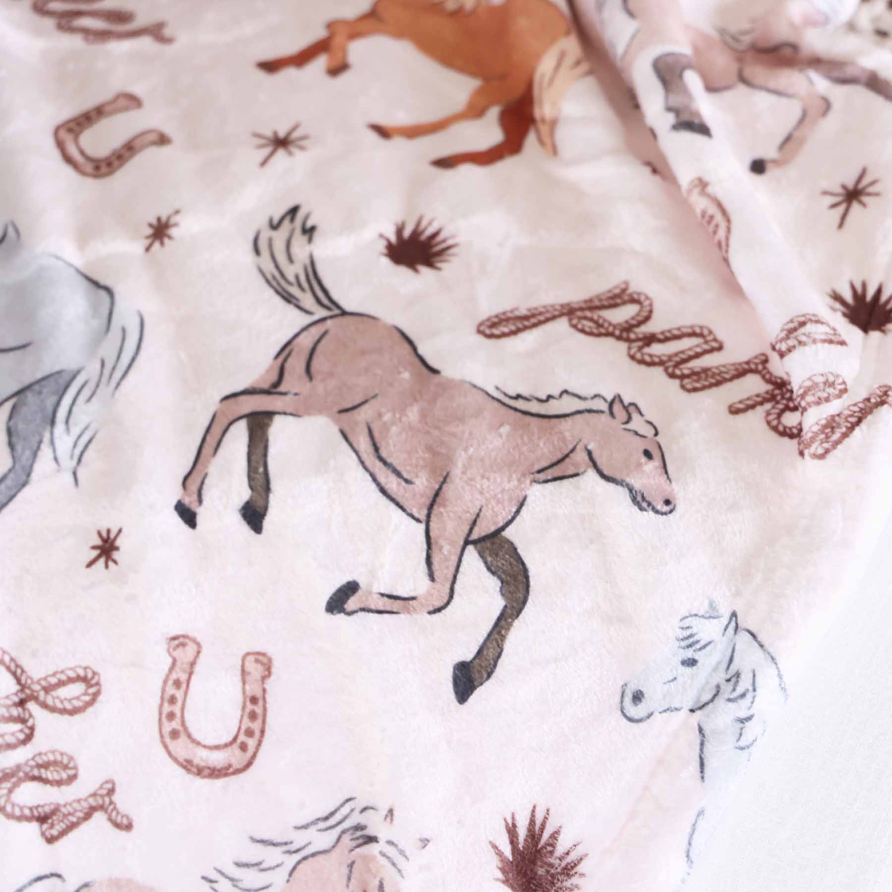 P's Ponies Personalized Kids Blanket - Image 3