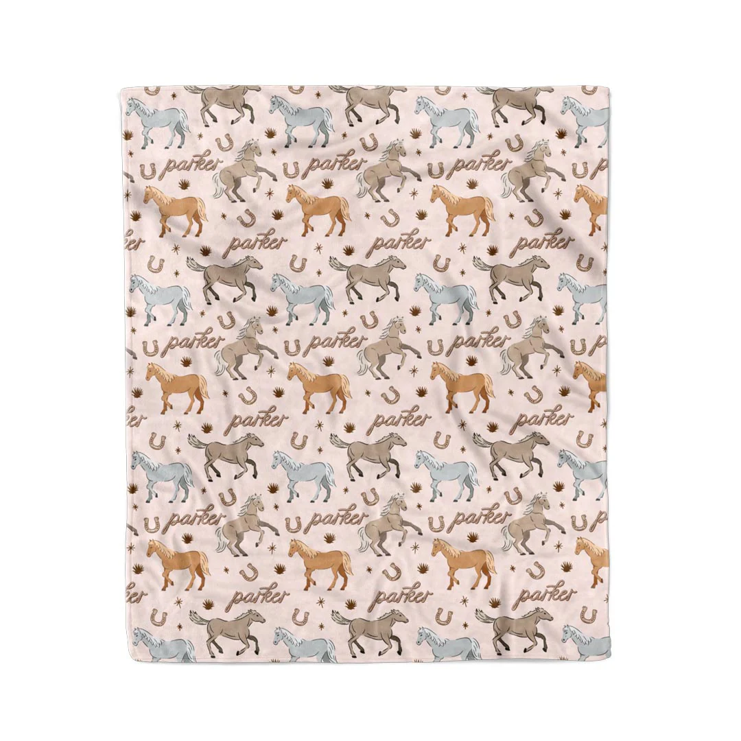 P's Ponies Personalized Kids Blanket - Image 6