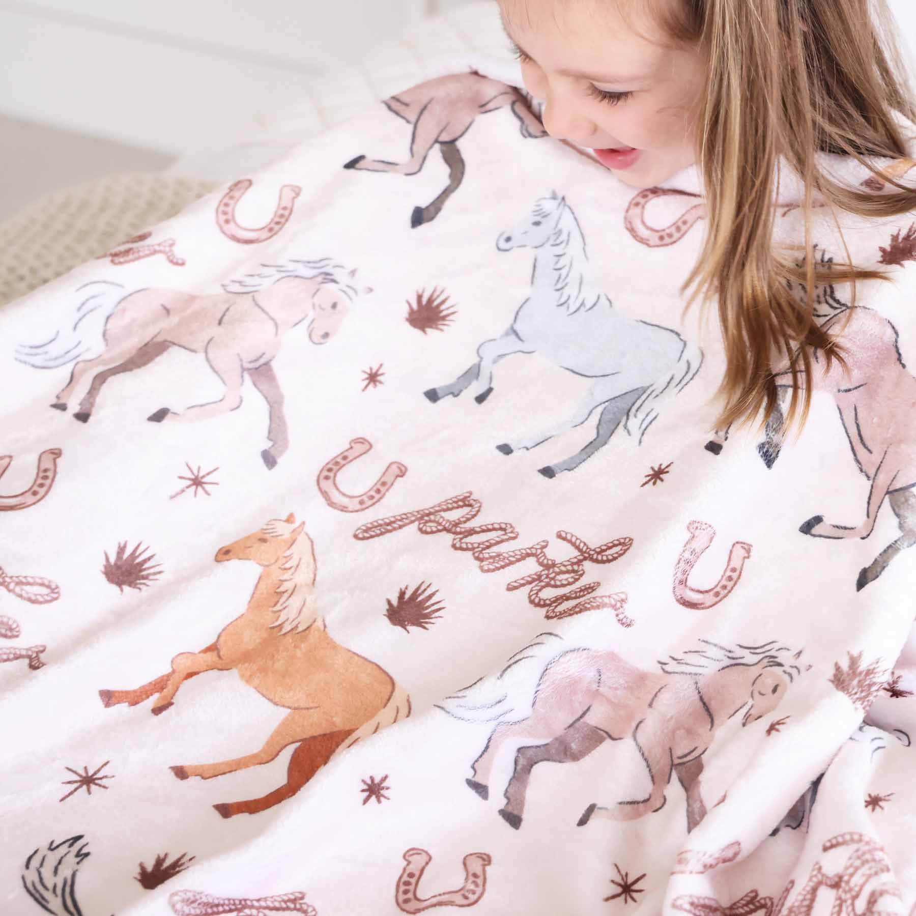 P's Ponies Personalized Kids Blanket - Image 7