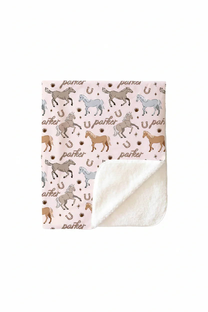 P's Ponies Personalized Kids Blanket - Image 8