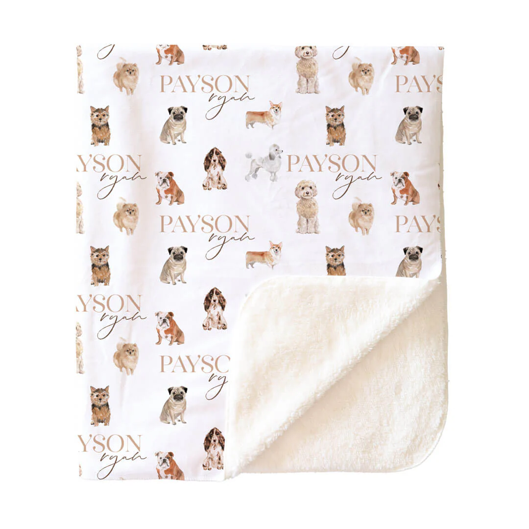 Puppy Love Personalized Toddler Blanket - Image 3