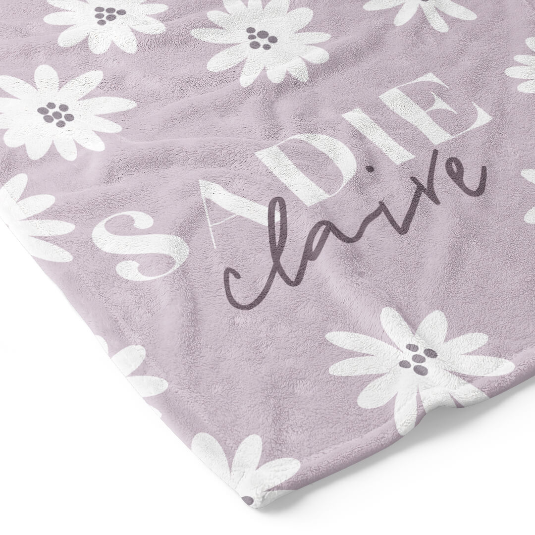 Purple Daisy Personalized Toddler Blanket - Image 2