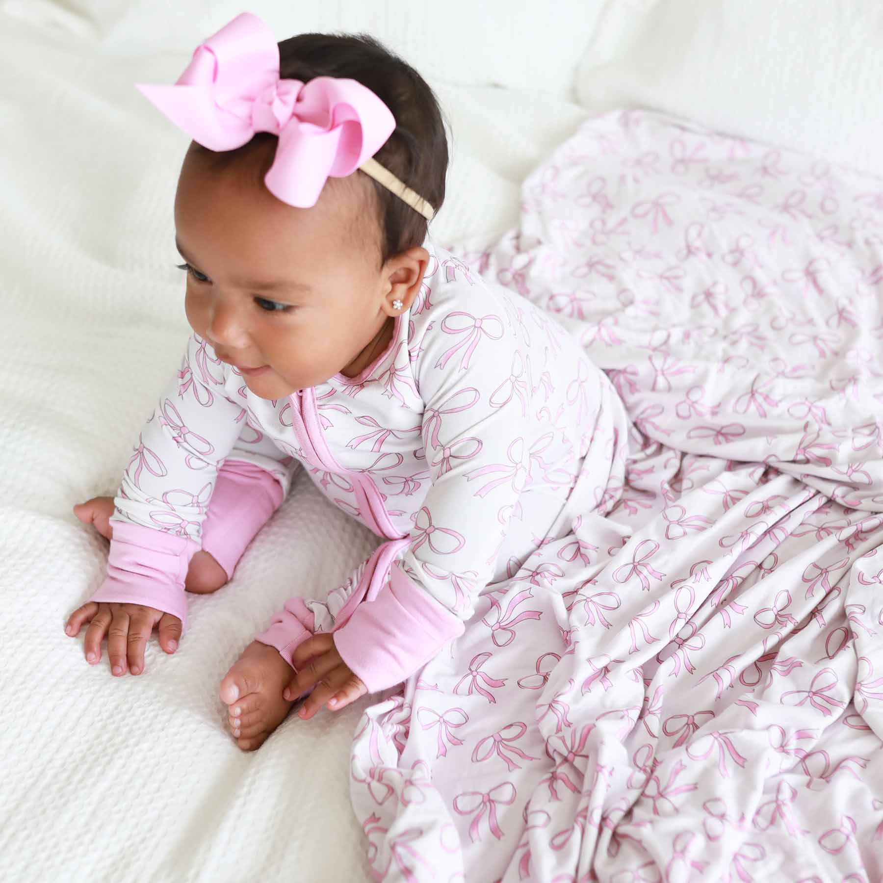 Ribbon Bow Headband | Blushing Pink - Image 10