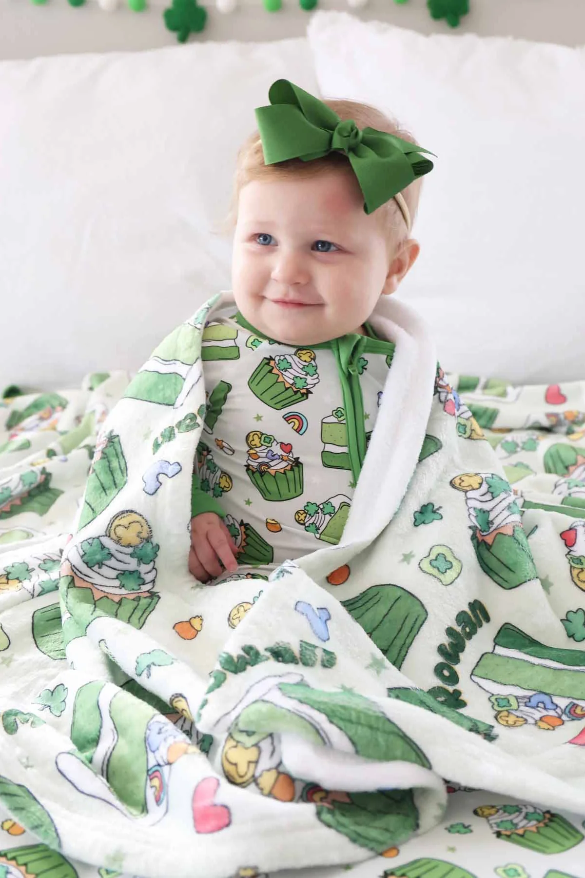 Shamrock Sweets Personalized Kids Blanket - Image 3