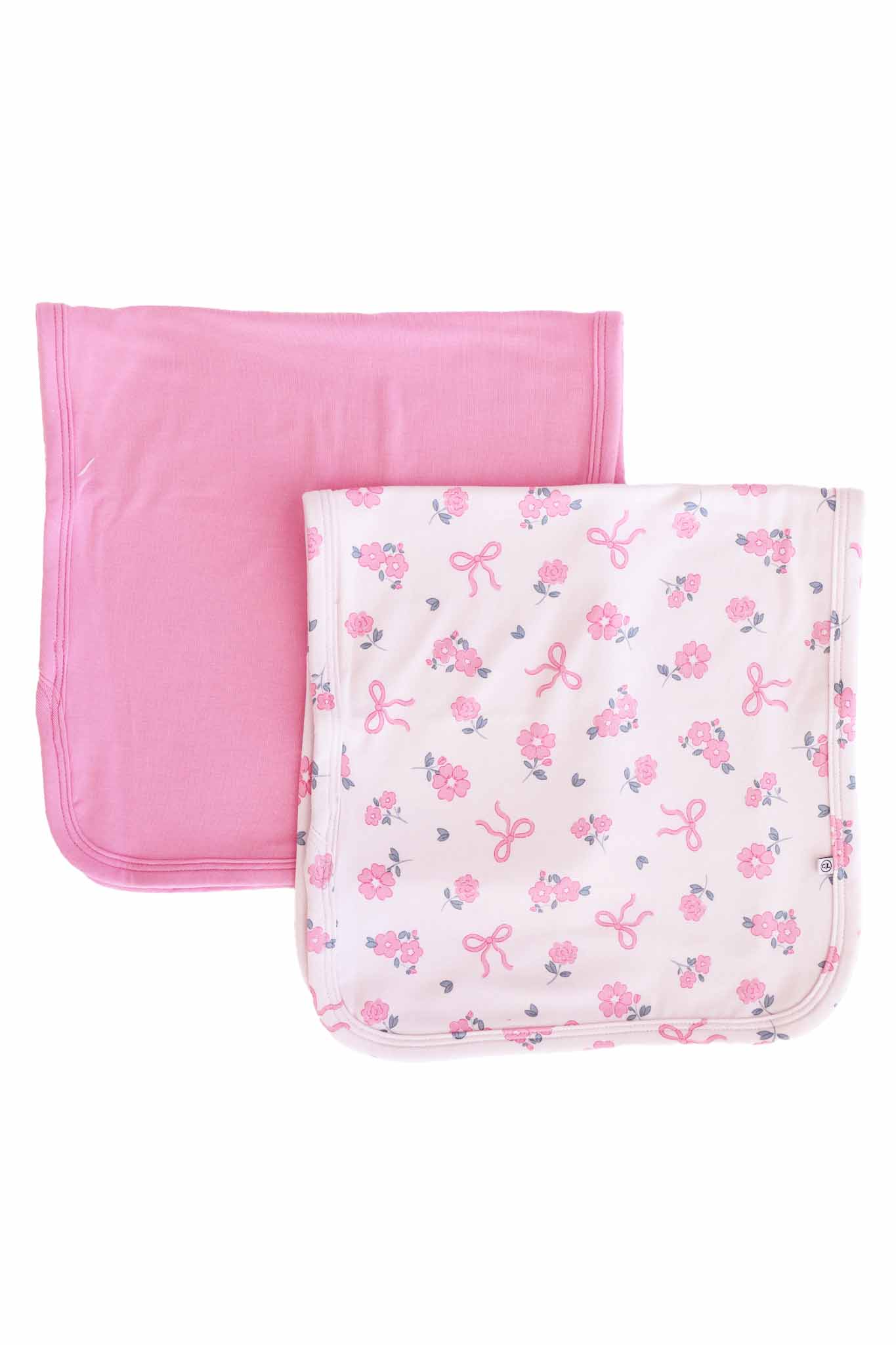 Ribbon & Roses 2pc Burp Cloth Set | Pink