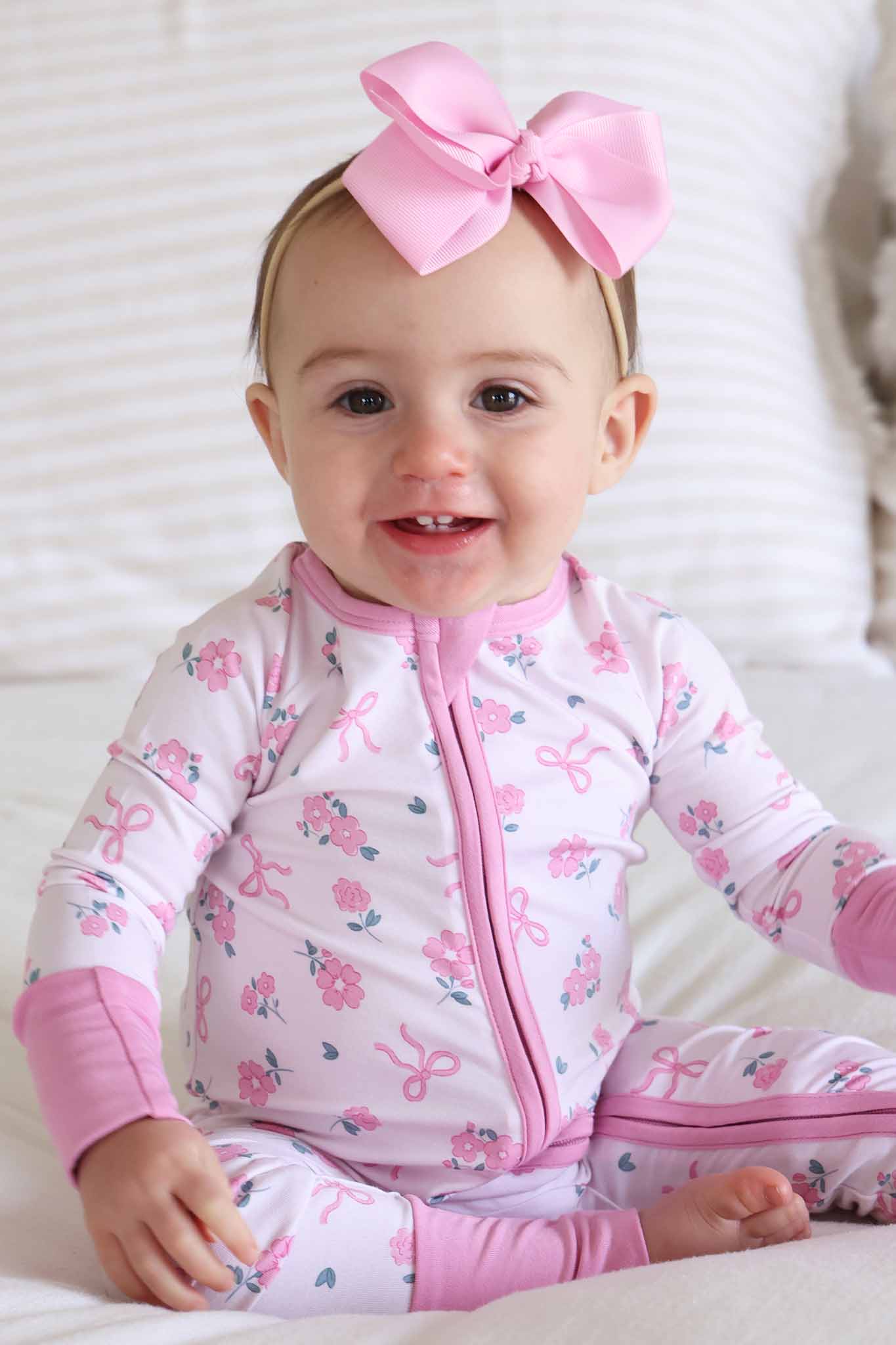 Ribbon & Roses Convertible Zip Romper | Pink - Image 10
