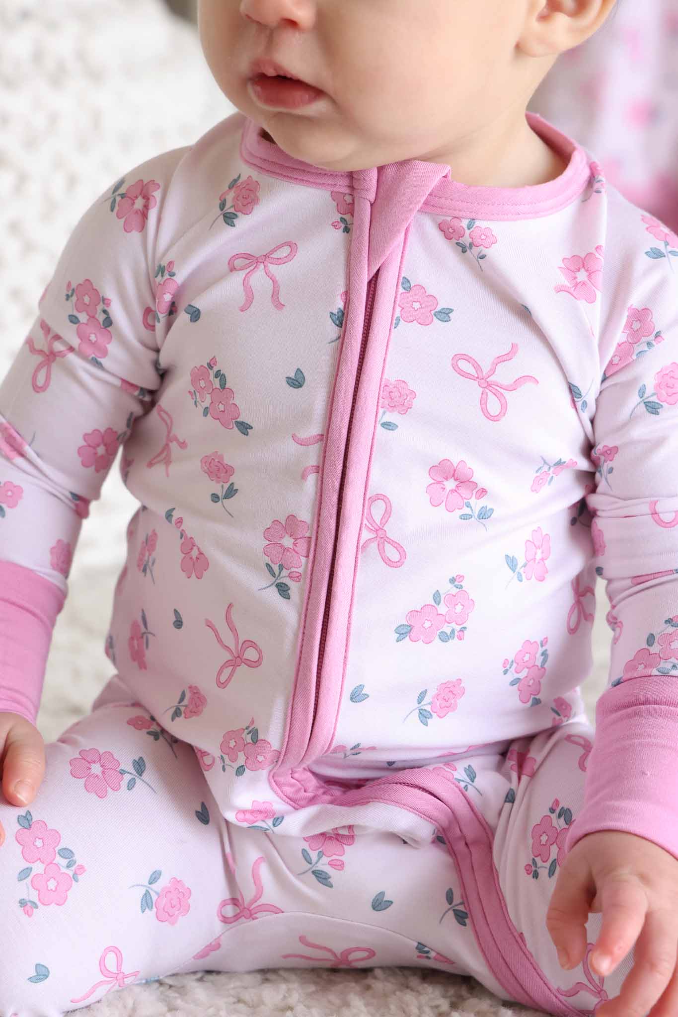 Ribbon & Roses Convertible Zip Romper | Pink - Image 3