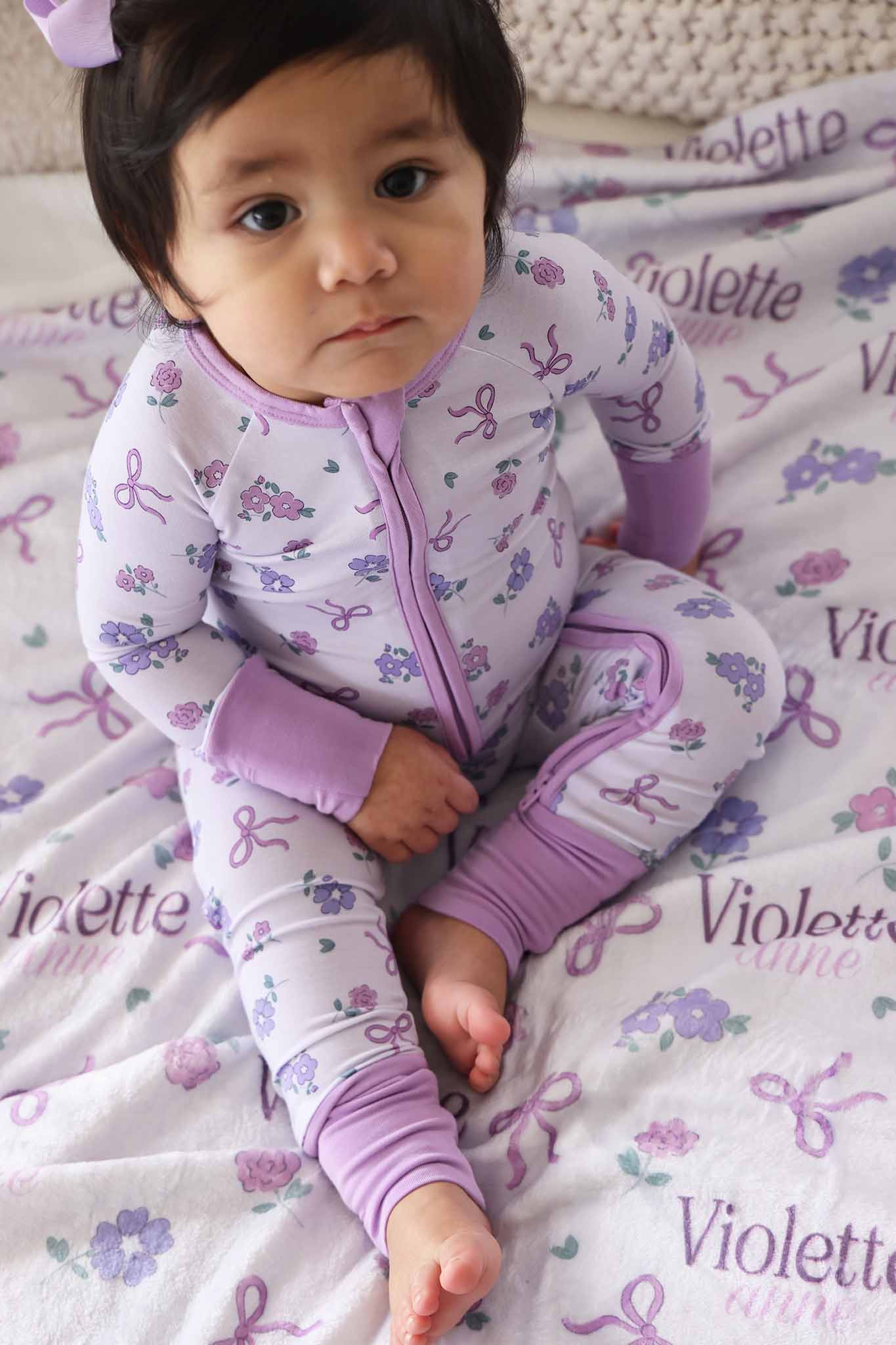Ribbon & Roses Convertible Zip Romper | Purple - Image 3