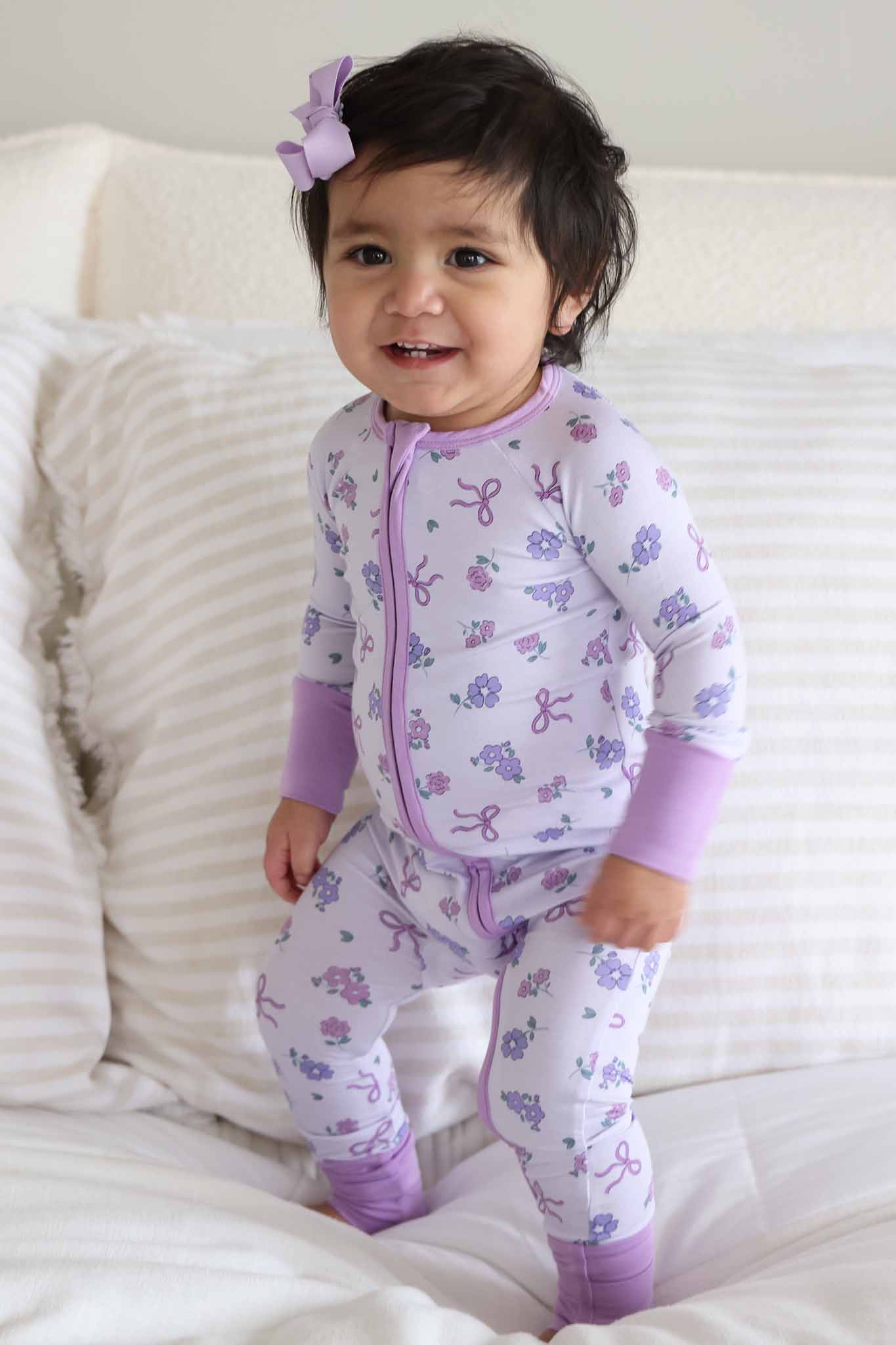 Ribbon & Roses Convertible Zip Romper | Purple - Image 4
