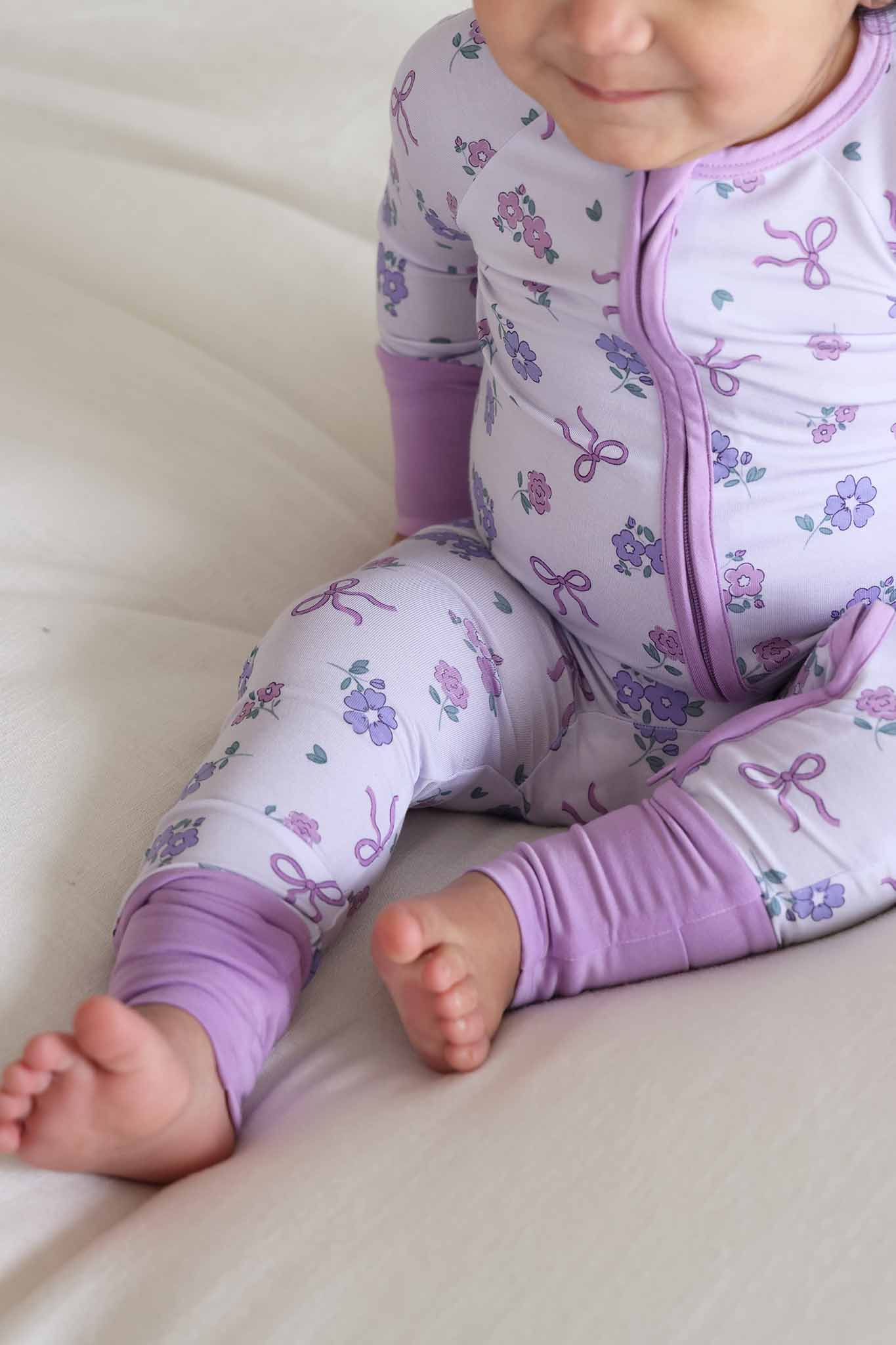 Ribbon & Roses Convertible Zip Romper | Purple - Image 7