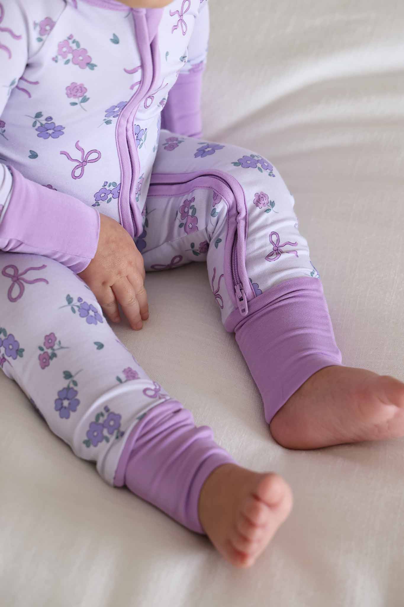 Ribbon & Roses Convertible Zip Romper | Purple - Image 9