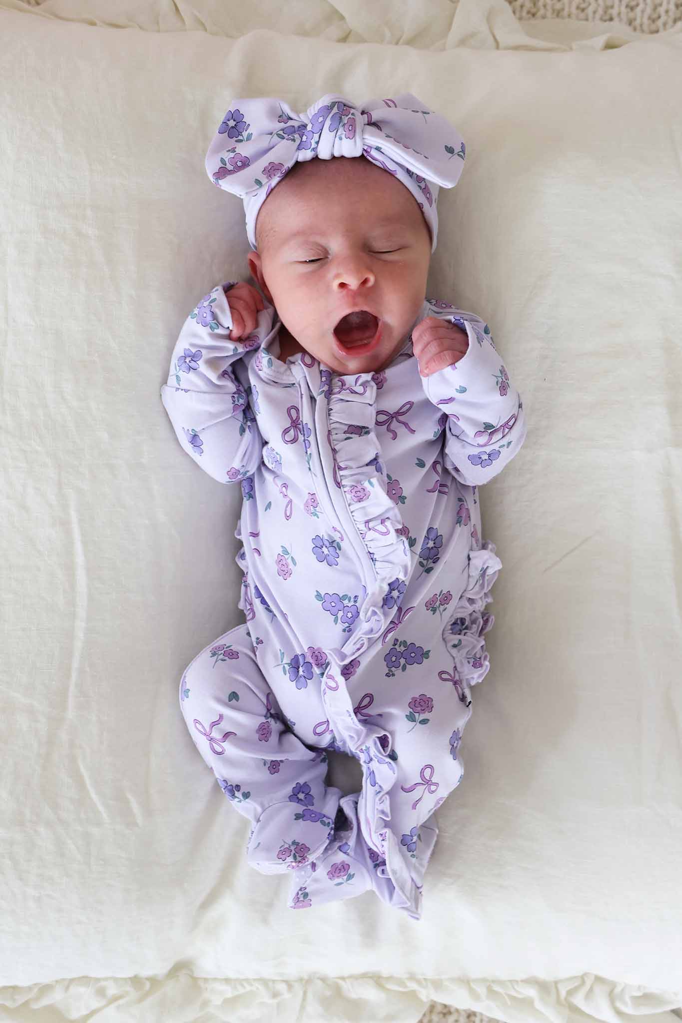 Ribbon & Roses Knit Large Bow Headwrap | Purple - Image 4