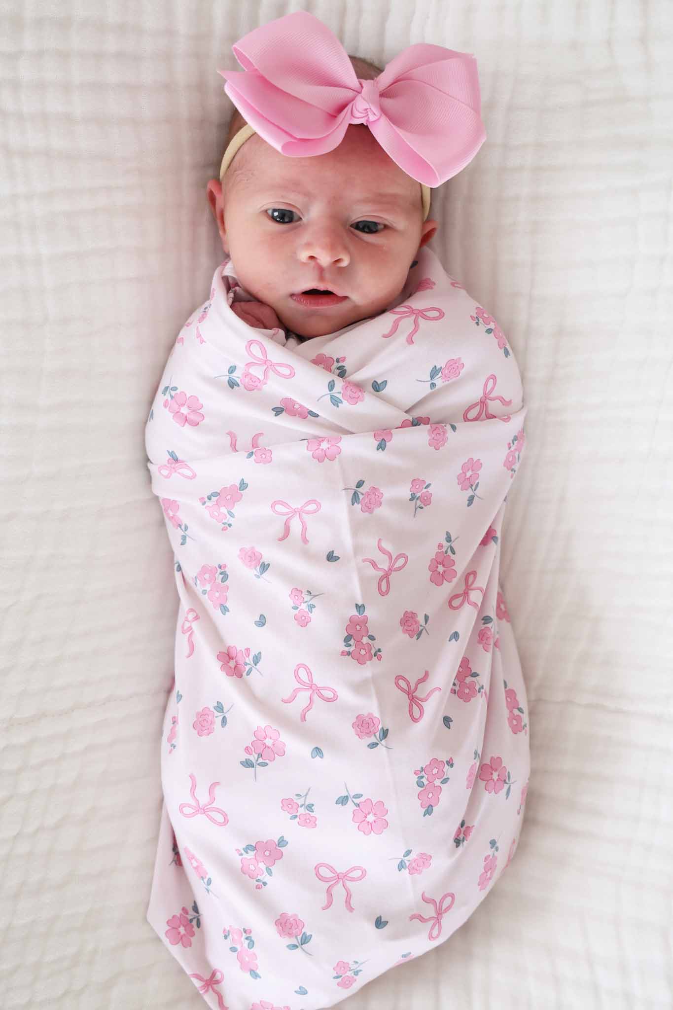 Ribbon & Roses Oversized Swaddle Blanket | Pink - Image 4