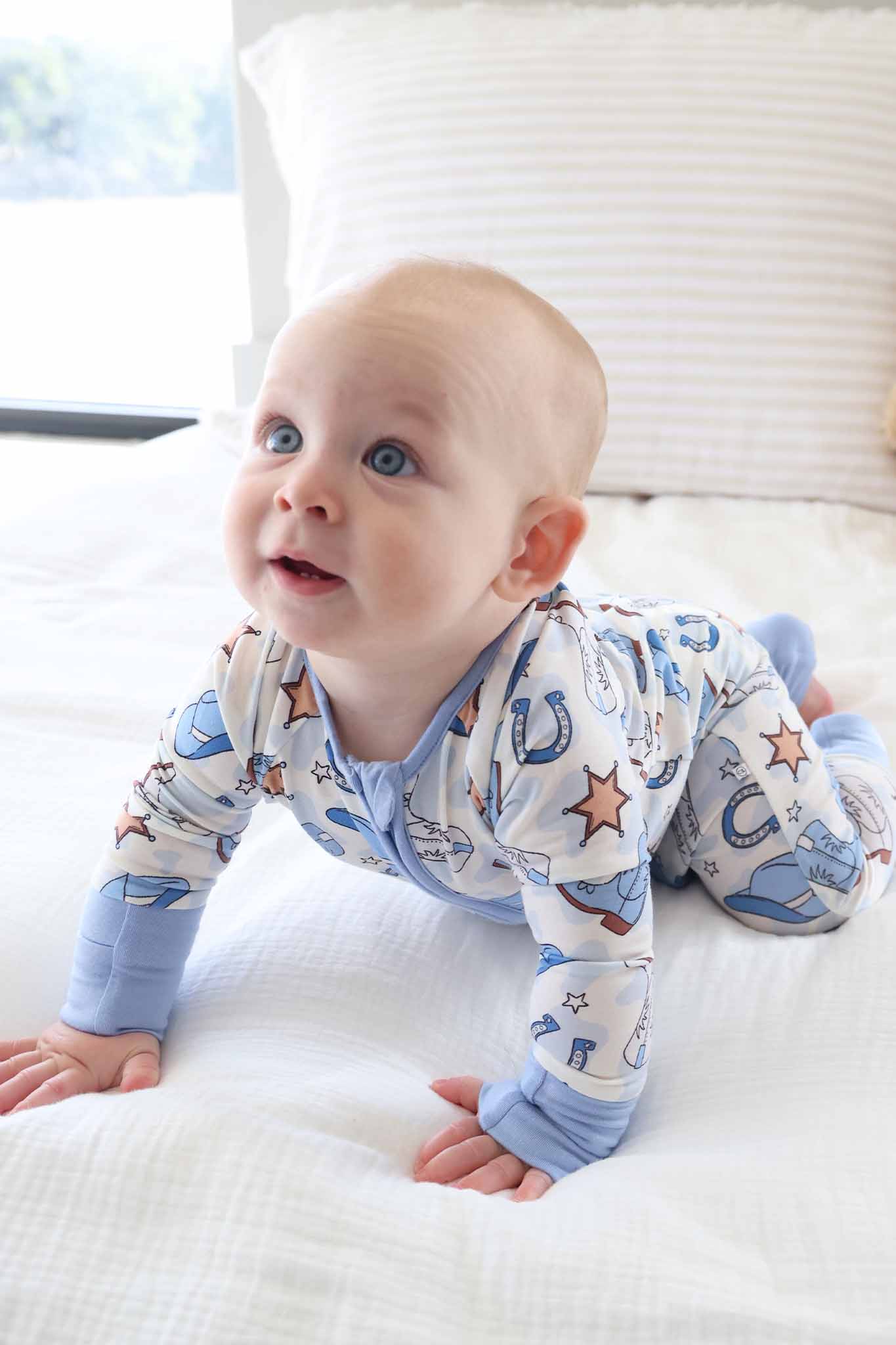 Rodeo Dreams Convertible Zip Romper | Blue - Image 13